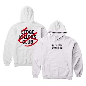 eS LEDGE KILLERS Pull-over hoodie w/ kangaroo front pocket•white• Size:CL• EUC
